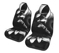 EdWal Black And White Sunflowers Print Front Seat Covers, Easy To Install Two Car Seat Protector Cover Set Accessories Auto Trucks Suv