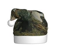 EdWal Black Bears Print Plush Santa Hat, Christmas Hats For Adults, Cozy Holiday Headwear, For Christmas Parties