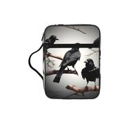 EdWal Black Crow Birds On A Branch Print Bible Case Cosmetic Bag with Sturdy Handle Wash Bag Tablet Sleeve Small Tool Bag for Books