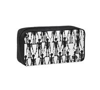 EdWal Black Floral Skull Print Pen Organizer Bag Pouch Large Capacity Pencil Case with Zipper Durable Pen Case for Stationery