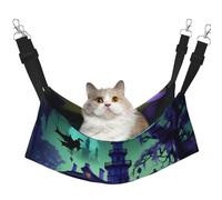 EdWal Black Haunted Mansion print Soft Sleeping Hammock Cat Hammock for Cage Hanging,Pet Hammock Bed Adjustable for Small Animals