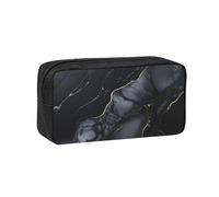 EdWal Black Marble Print Pen Organizer Bag Pouch Large Capacity Pencil Case with Zipper Durable Pen Case for Stationery