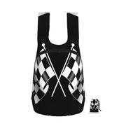 EdWal Black White Formula Checkered Flags Pattern Print Foldable Backpack Lightweight Hiking Bag Soft Travel Backpack Rucksack For Work And Gym