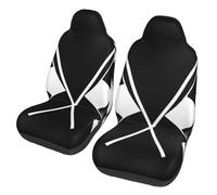 EdWal Black White Formula Checkered Flags Pattern Print Front Seat Covers, Easy To Install Two Car Seat Protector Cover Set Accessories Auto Trucks Suv