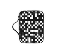 EdWal Black White Formula Checkered Pattern Print Bible Case Cosmetic Bag with Sturdy Handle Wash Bag Tablet Sleeve Small Tool Bag for Books