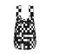 EdWal Black White Formula Checkered Pattern Print Foldable Backpack Lightweight Hiking Bag Soft Travel Backpack Rucksack For Work And Gym