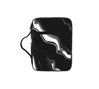 EdWal Black White Marble Print Print Bible Case Cosmetic Bag with Sturdy Handle Wash Bag Tablet Sleeve Small Tool Bag for Books