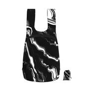 EdWal Black White Marble Print Print Foldable Backpack Lightweight Hiking Bag Soft Travel Backpack Rucksack For Work And Gym