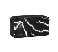 EdWal Black White Marble Print Print Pen Organizer Bag Pouch Large Capacity Pencil Case with Zipper Durable Pen Case for Stationery