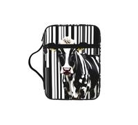 EdWal Black White Milk Cow Print Bible Case Cosmetic Bag with Sturdy Handle Wash Bag Tablet Sleeve Small Tool Bag for Books