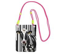 EdWal Black White Milk Cow Print Crossbody Bag For Women, Mini Phone Purses, Cute Phone Wallet, For Hiking Travel Gift