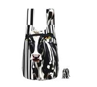 EdWal Black White Milk Cow Print Foldable Backpack Lightweight Hiking Bag Soft Travel Backpack Rucksack For Work And Gym