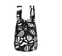 EdWal Black White Striped Flowers Print Foldable Backpack Lightweight Hiking Bag Soft Travel Backpack Rucksack For Work And Gym