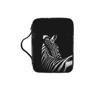 EdWal Black & White Zebra Print Bible Case Cosmetic Bag with Sturdy Handle Wash Bag Tablet Sleeve Small Tool Bag for Books