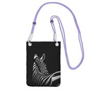 EdWal Black & White Zebra Print Crossbody Bag For Women, Mini Phone Purses, Cute Phone Wallet, For Hiking Travel Gift