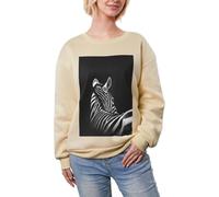 EdWal Black & White Zebra Print Long Sleeve Warm Sweatshirts, Womens Oversized Fleece Lined Tops Fall Fashion Outfits