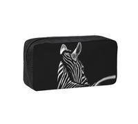 EdWal Black & White Zebra Print Pen Organizer Bag Pouch Large Capacity Pencil Case with Zipper Durable Pen Case for Stationery