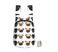 EdWal Black Yellow Pug Print Foldable Backpack Lightweight Hiking Bag Soft Travel Backpack Rucksack For Work And Gym