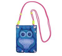 EdWal Blue Owl Print Crossbody Bag For Women, Mini Phone Purses, Cute Phone Wallet, For Hiking Travel Gift