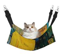 EdWal Cafe Terrace at Night print Soft Sleeping Hammock Cat Hammock for Cage Hanging,Pet Hammock Bed Adjustable for Small Animals