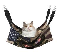 EdWal Camo American Flags print Soft Sleeping Hammock Cat Hammock for Cage Hanging,Pet Hammock Bed Adjustable for Small Animals