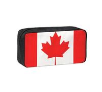 Edwal Canadian Flag Print Pen Organizer Bag Pouch Large Capacity Pencil Case with Zipper Durable Pen Case for Stationery