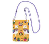 EdWal Cartoon Alpaca Cute Animal Print Crossbody Bag For Women, Mini Phone Purses, Cute Phone Wallet, For Hiking Travel Gift