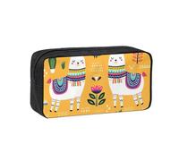 EdWal Cartoon Alpaca Cute Animal Print Pen Organizer Bag Pouch Large Capacity Pencil Case with Zipper Durable Pen Case for Stationery