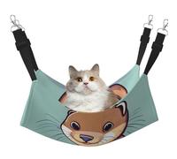 EdWal Cartoon Cute Otters print Soft Sleeping Hammock Cat Hammock for Cage Hanging,Pet Hammock Bed Adjustable for Small Animals