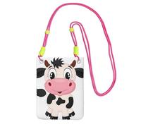 EdWal Cartoon Milk Cow Print Crossbody Bag For Women, Mini Phone Purses, Cute Phone Wallet, For Hiking Travel Gift
