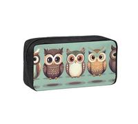 EdWal Cartoon Owls Cute Print Pen Organizer Bag Pouch Large Capacity Pencil Case with Zipper Durable Pen Case for Stationery