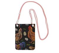 EdWal Chicken Print Print Crossbody Bag For Women, Mini Phone Purses, Cute Phone Wallet, For Hiking Travel Gift