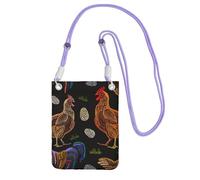 EdWal Chicken Print Print Crossbody Bag For Women, Mini Phone Purses, Cute Phone Wallet, For Hiking Travel Gift