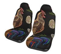 EdWal Chicken Print Print Front Seat Covers, Easy To Install Two Car Seat Protector Cover Set Accessories Auto Trucks Suv