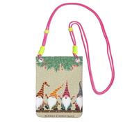 EdWal Christmas Gnomes Print Crossbody Bag For Women, Mini Phone Purses, Cute Phone Wallet, For Hiking Travel Gift