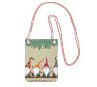 EdWal Christmas Gnomes Print Crossbody Bag For Women, Mini Phone Purses, Cute Phone Wallet, For Hiking Travel Gift