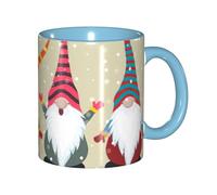 EdWal Christmas Gnomes Print Tea Cups with Handle, Ceramic Ceramic Mug for Tea and Coffee Gift for Women Microwave Safe