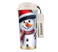 EdWal Christmas Happy Snowman Print Insulated Stainless Steel Travel Coffee Mug,Coffee Cups with Lids, for Hot Cold Drinks