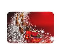 EdWal Christmas Magic Print Crystal Velvet Entry Rug Non-Slip Indoor Front Doormat For Porch Or Home Decor, 60x40 Cm