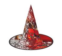 EdWal Christmas Magic Print Halloween Witch Hat Costume Accessory Women Hats For Halloween Party Cosplay For Home, Yard,