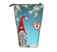 EdWal Christmas Traditional Gnome Print Stand-Up Telescopic Pencil Case Cute Pencil Case Stationery Pen Case Cosmetics Bag