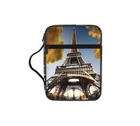 EdWal Cityscape Paris Eiffel Tower France Print Bible Case Cosmetic Bag with Sturdy Handle Wash Bag Tablet Sleeve Small Tool Bag for Books