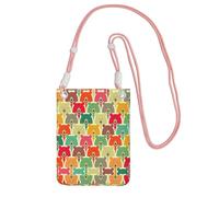 EdWal Colorful Bears Print Crossbody Bag For Women, Mini Phone Purses, Cute Phone Wallet, For Hiking Travel Gift