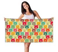 EdWal Colorful Bears Print Spa Bath Towels 70cm X 140cm,Soft Quick Drying Beach Towels For Bathroom,Gym,Travel