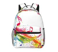 EdWal Colorful Music Notes Print Hiking Backpack Laptop Backpack For Men Women Waterproof Rucksack Easy To Clean Travel Bag