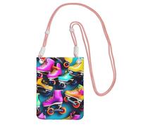 EdWal Colorful Roller Skates Print Crossbody Bag For Women, Mini Phone Purses, Cute Phone Wallet, For Hiking Travel Gift