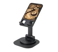 EdWal Compass And Old World Map Print Adjustable Foldable Phone Stand,360 Rotating Cell Phone Holder For Desk,Travel Essentials