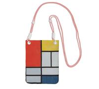 EdWal Composition In Red Yellow Blue And Black Print Crossbody Bag For Women, Mini Phone Purses, Cute Phone Wallet, For Hiking Travel Gift