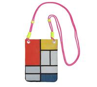 EdWal Composition In Red Yellow Blue And Black Print Crossbody Bag For Women, Mini Phone Purses, Cute Phone Wallet, For Hiking Travel Gift