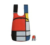 EdWal Composition In Red Yellow Blue And Black Print Foldable Backpack Lightweight Hiking Bag Soft Travel Backpack Rucksack For Work And Gym
